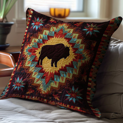 Native American Bison WJ0410033CL Quilt Pillow Case