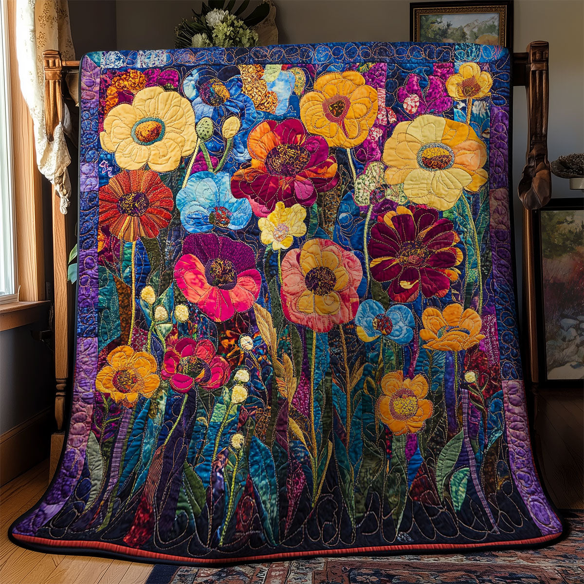 Midnight Flower Garden WY1202128CL Quilt