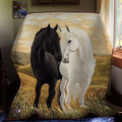 Sunset Couple Horse WY2311040CL Quilt