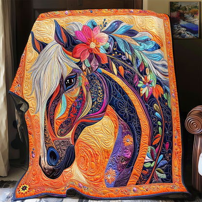 Flower Pathwork Horse WY1112007CL Quilt