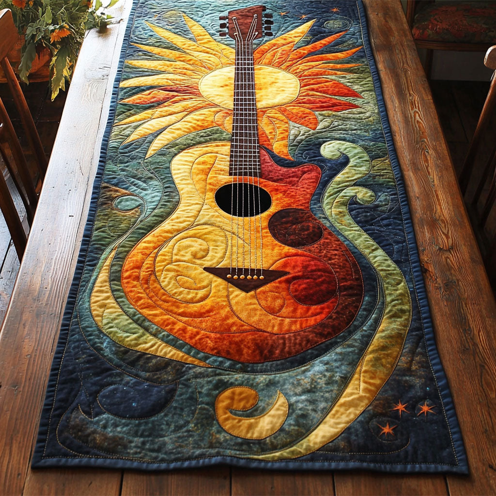 Guitar And Sun WY2802080CL Quilted Table Runner