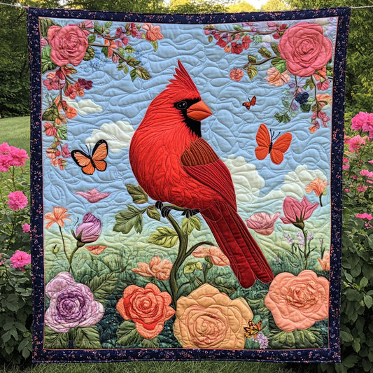 Red Cardinal Roses WT1104059CL Quilt