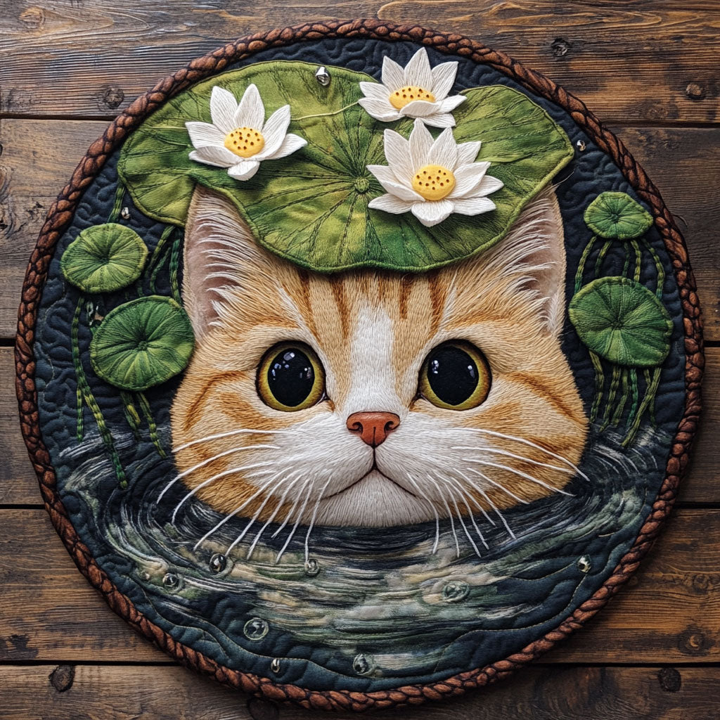 Under Lilies CP1205007CL Quilted Round Mat