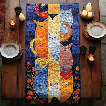 Whimsical Cat CW2305444CL Quilted Table Runner