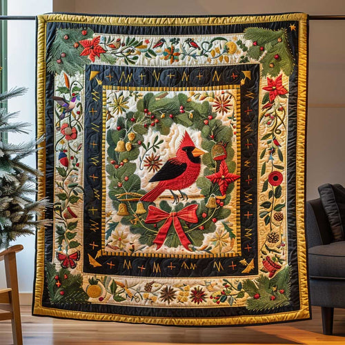 Cardinal Christmas Wreath WP2110004CL Quilt