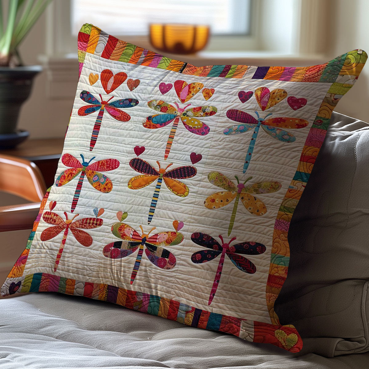 Patchwork Dragonfly WJ1109039CL Quilt Pillow Case