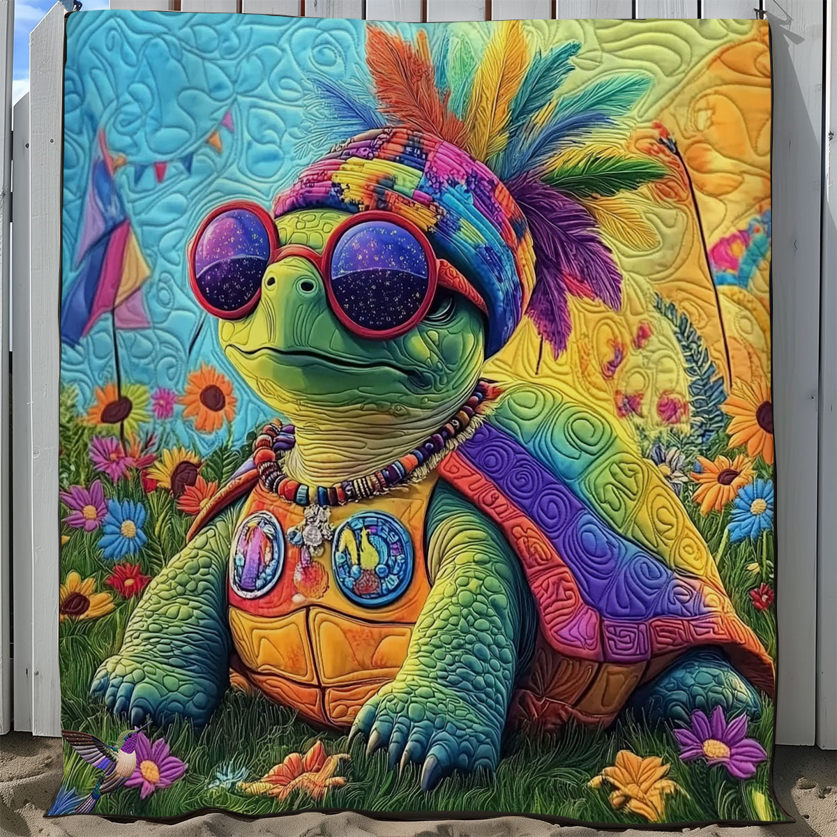 Tie Dye Turtle WY2511038CL Quilt