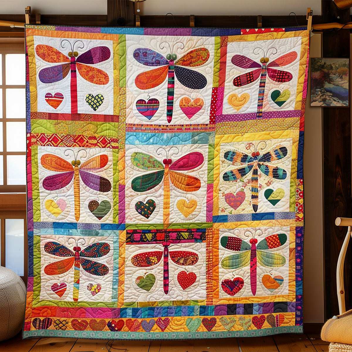 Patchwork Dragonflies WJ1309018CL Quilt