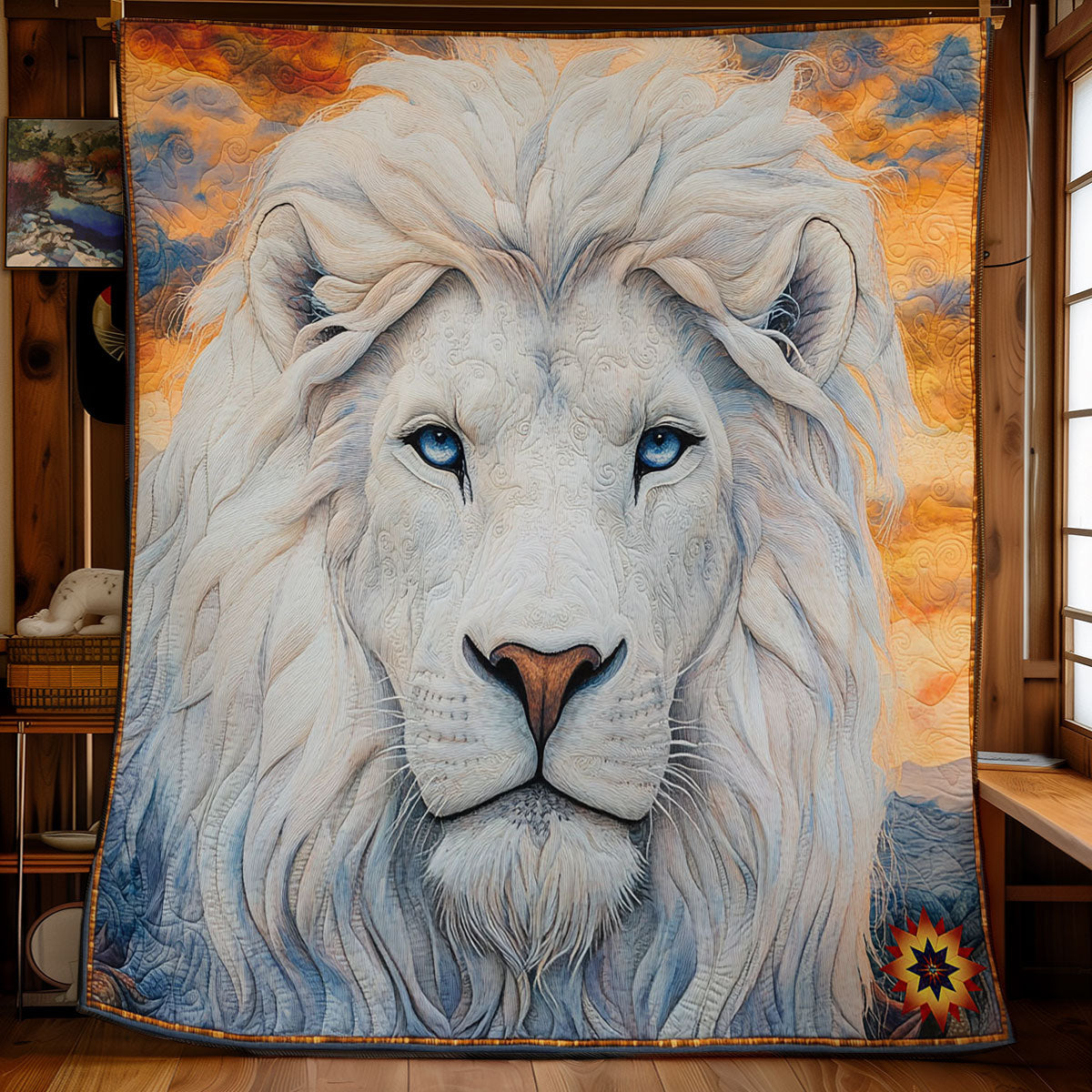 White Lion In Sunset WY1012056CL Quilt