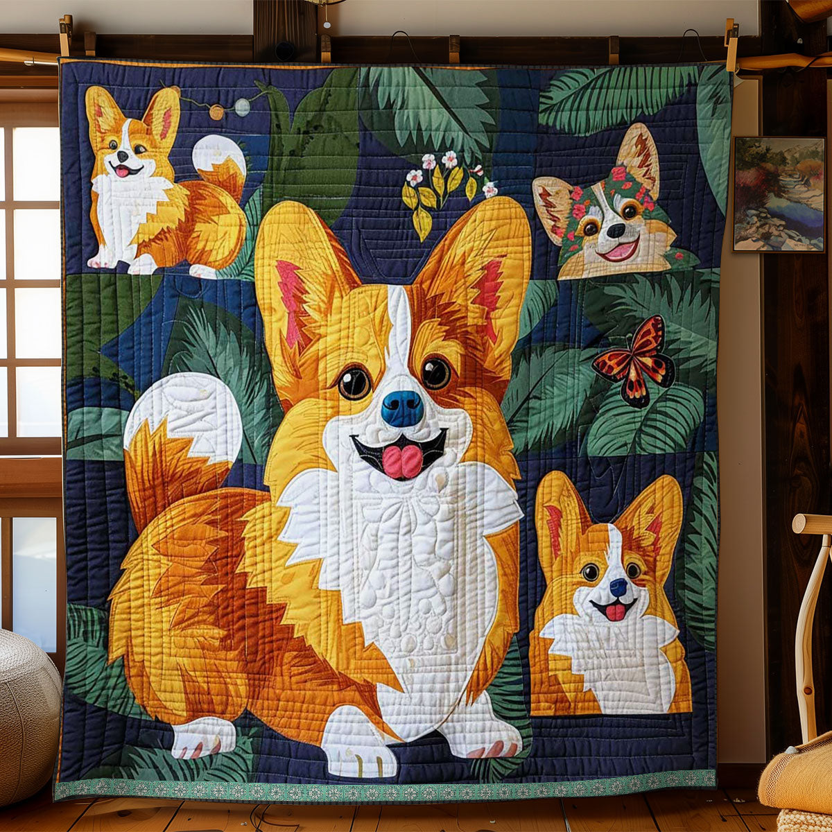 Cute Corgi WJ2609001CL Quilt