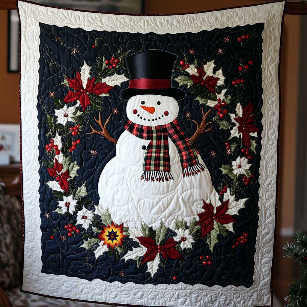 Gentleman Snowman Wreath WP0412056CL Quilt