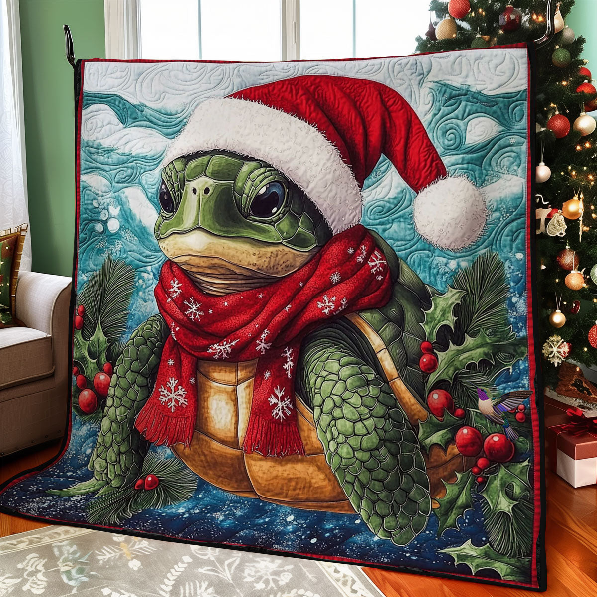 Santa Turtle WY2211030CL Quilt