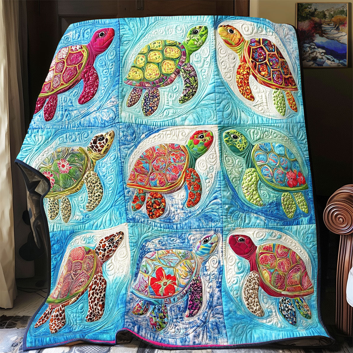 Colorful Turtle Shell WY2312016CL Quilt