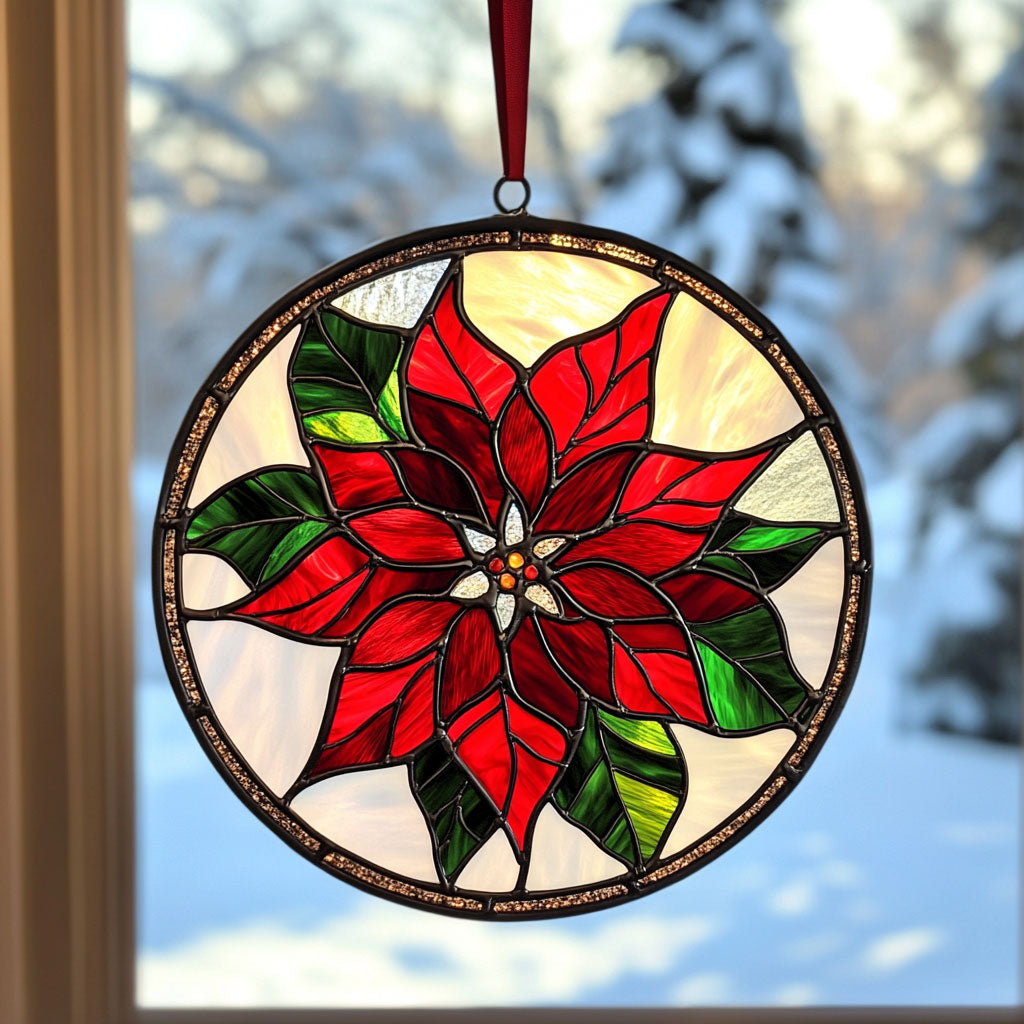 Poinsettia WJ1411047CL Suncatcher