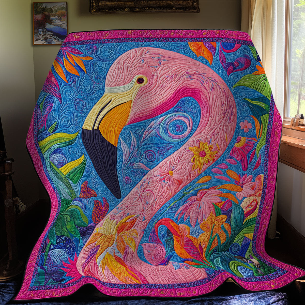 Tropical Flamingo WY0811019CL Quilt