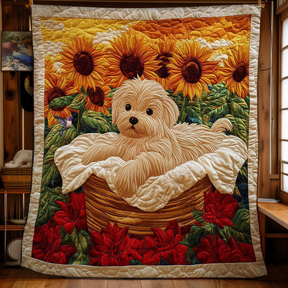 Sunflower Puppy WY0312060CL Quilt