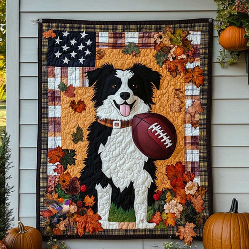 Border Collie Football Fun WN1010030CL Quilt