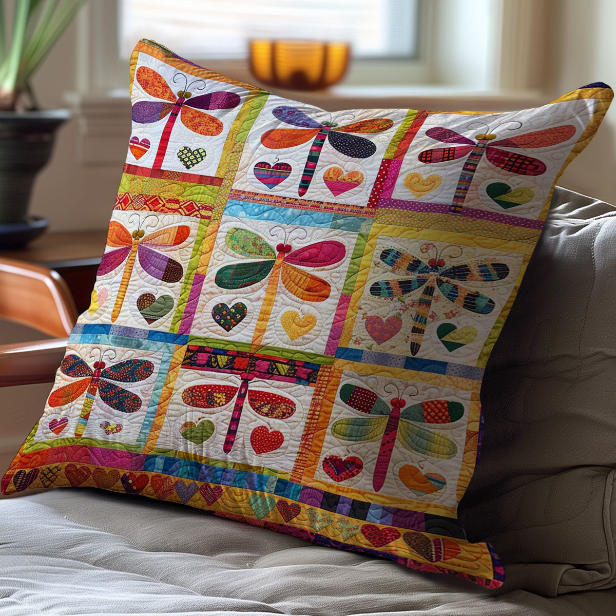 Patchwork Dragonflies WJ1309043CL Quilt Pillow Case