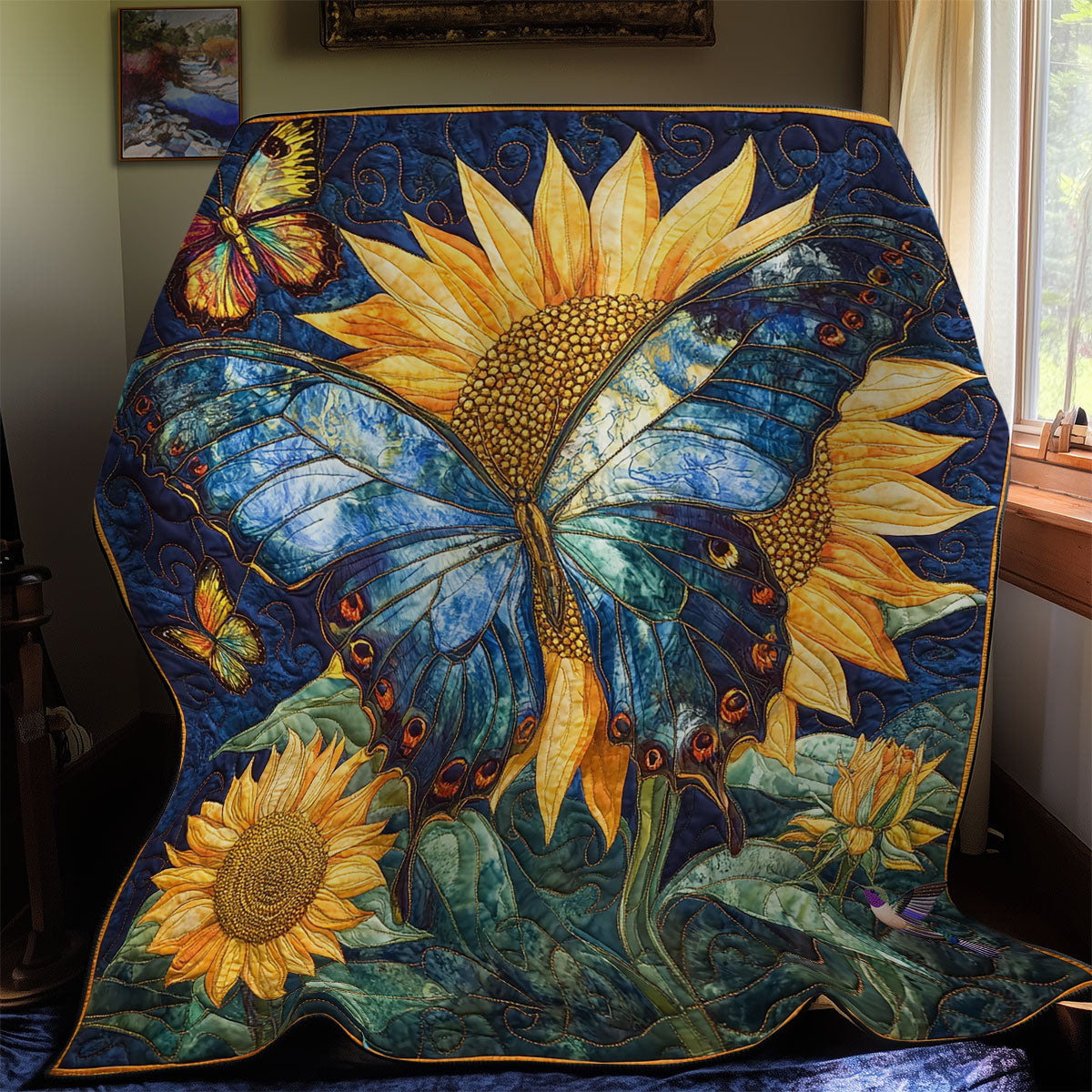 Butterfly Sunflower WY1911080CL Quilt