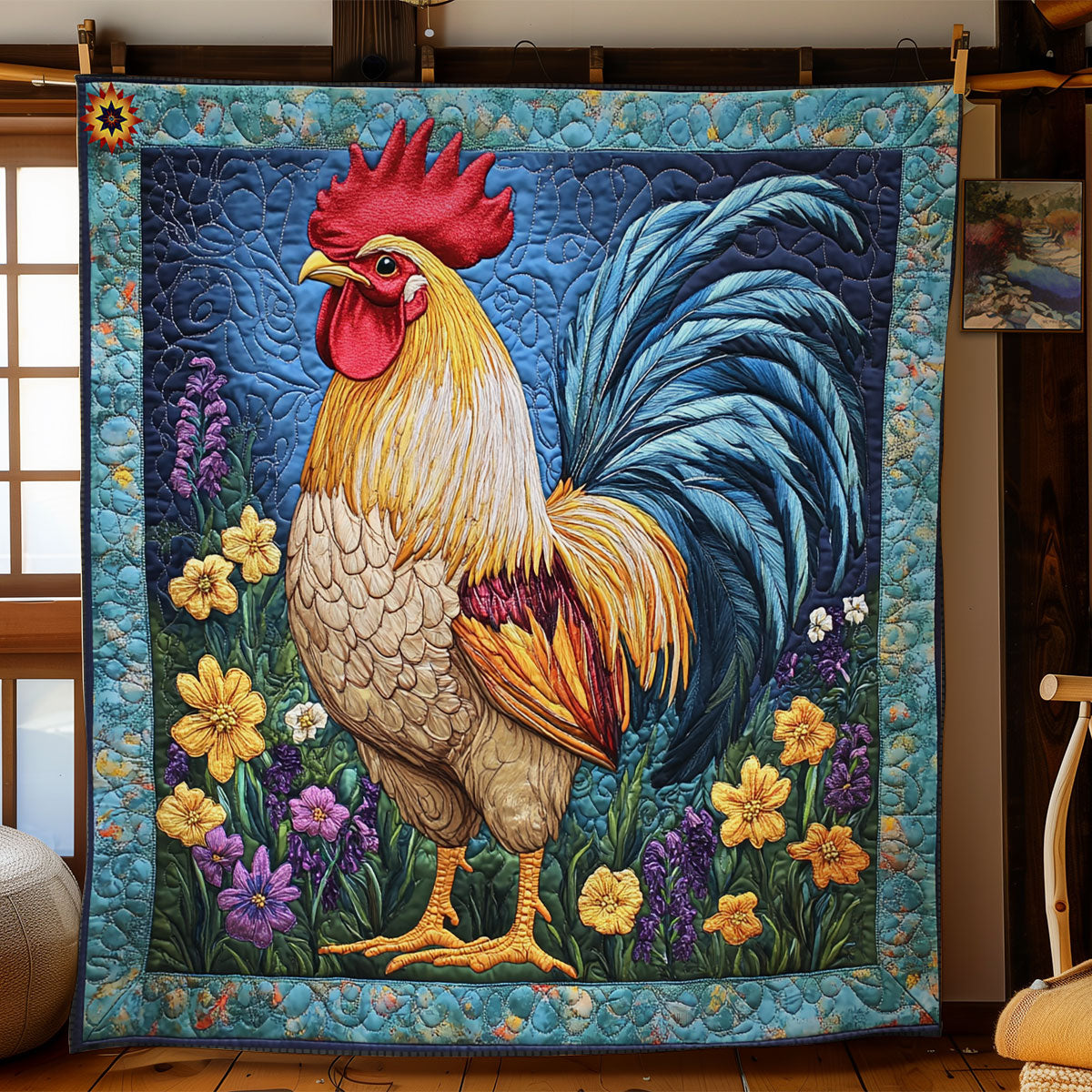 Blue Chicken WY1911062CL Quilt