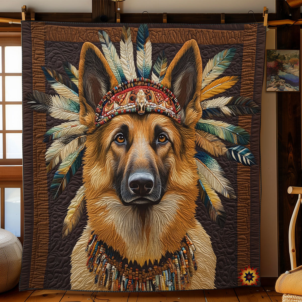 Native American Dog WY1811044CL Quilt