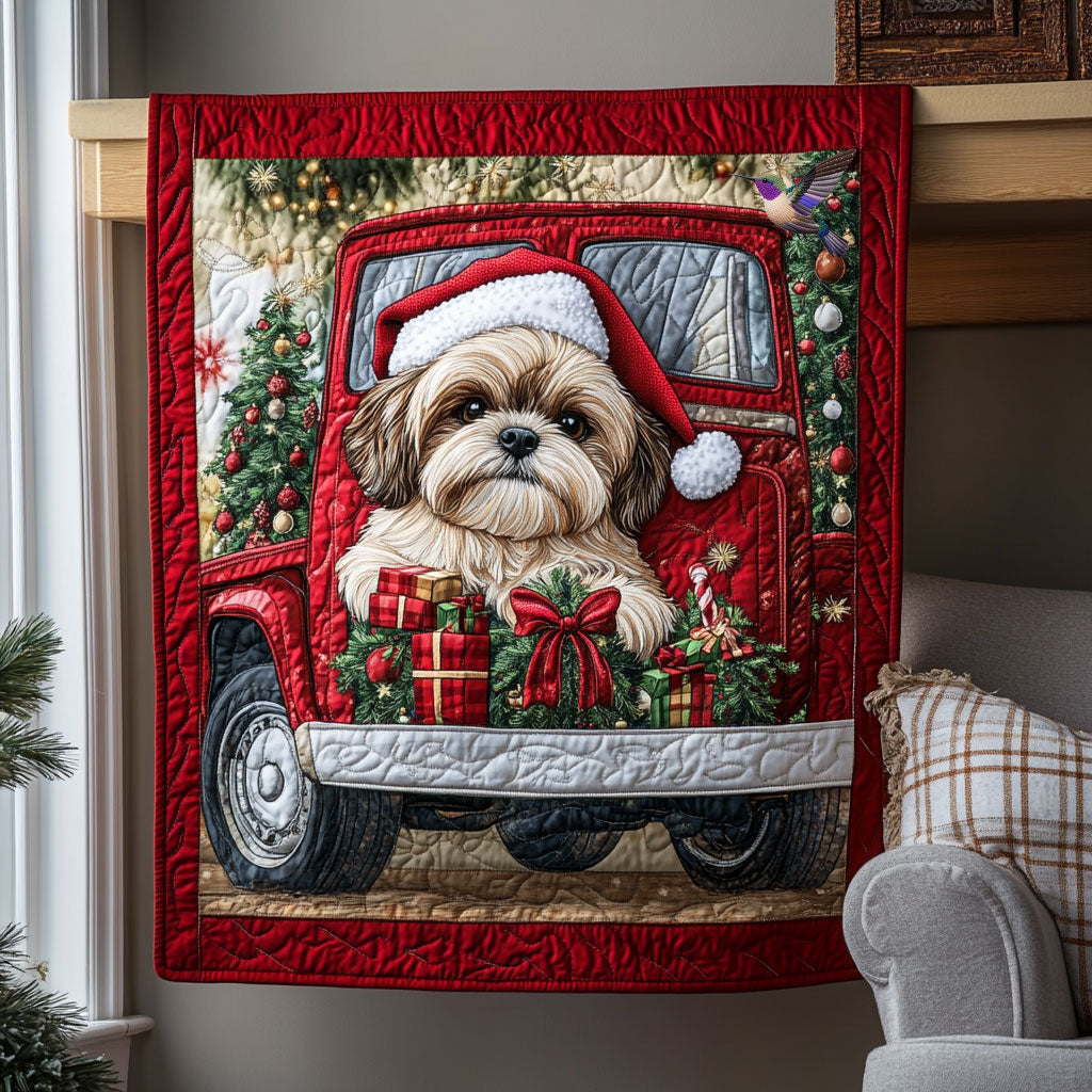 Shih Tzu Christmas WX2510018CL Quilt