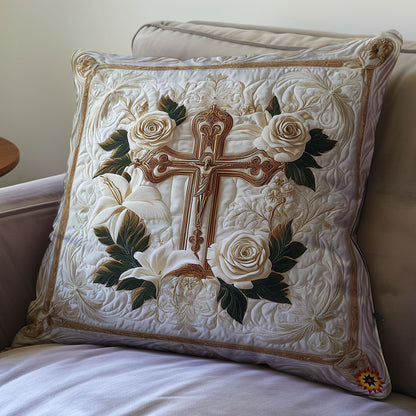 White Flower Cross WY2212028CL Quilt Pillow Case