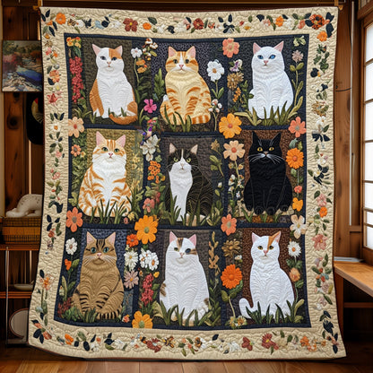 Cat Breeds Flower YR1911001CL Quilt