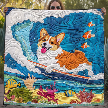 Surfing Corgi WJ2409024CL Quilt