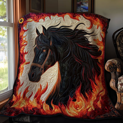 Flame Black Horse WY0312024CL Quilt
