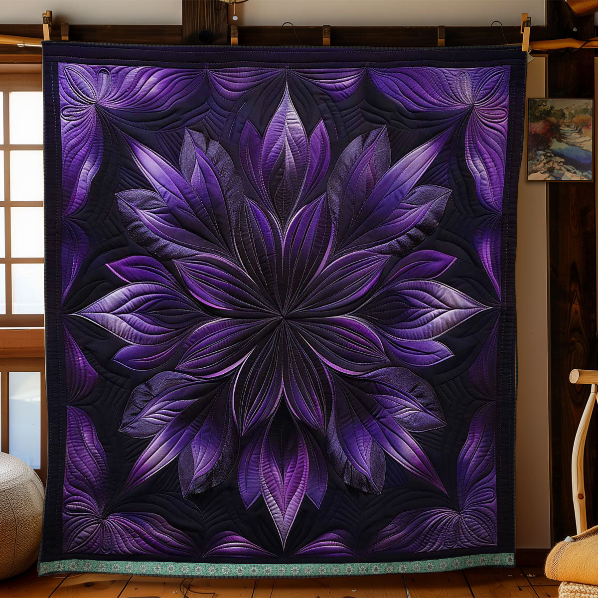 Mystical Purple Flower WN1508098CL Quilt