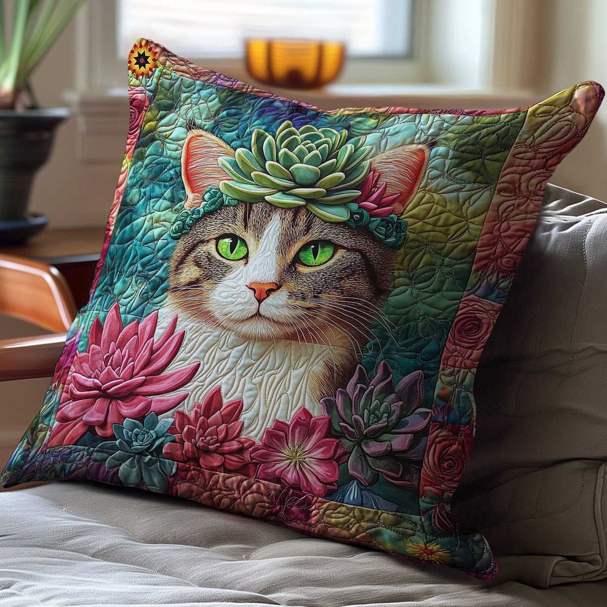 Echeveria Cat WY2212040CL Quilt Pillow Case