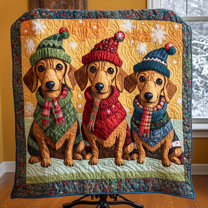 Dachshund Winter WG1601075CL Quilt