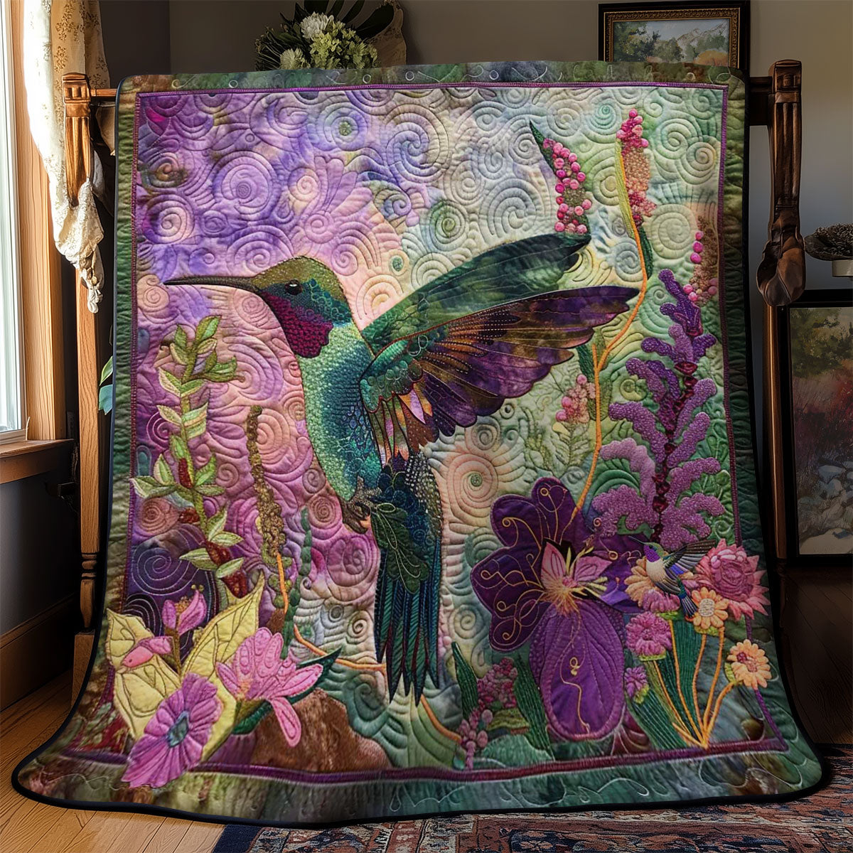 Hummingbird's Floral Symphony WN2310025CL Quilt