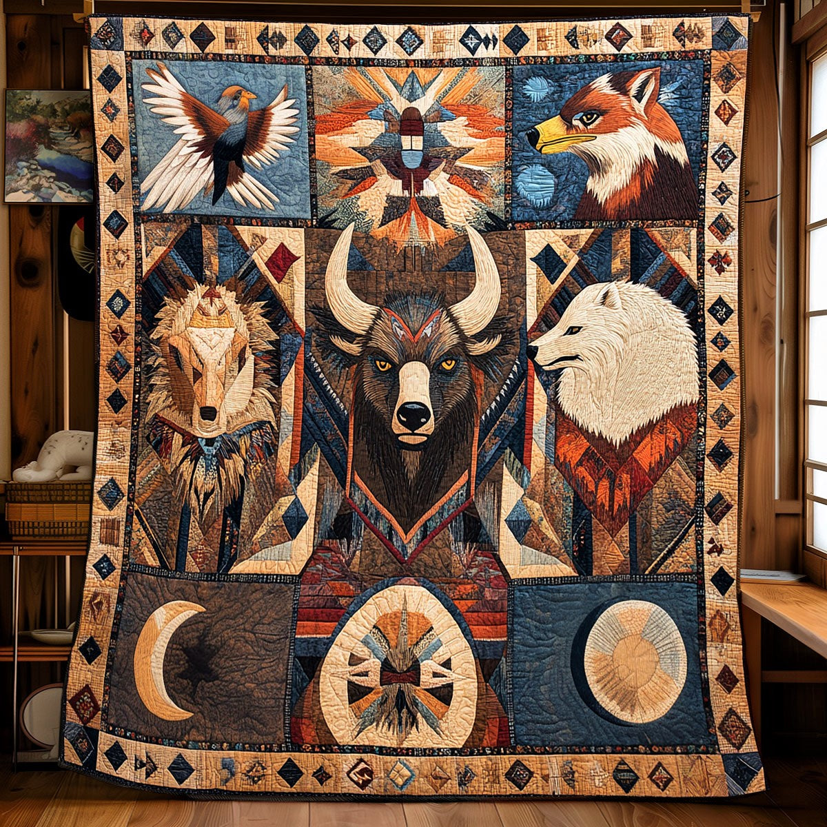Tribal Spirit Animals XB1203014CL Quilt