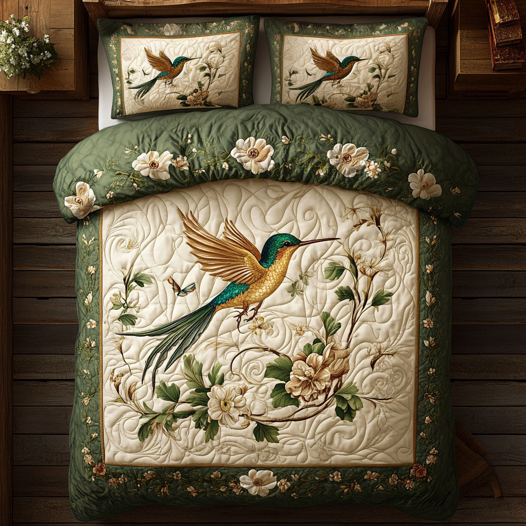 Hummingbird In Flower Garden WY2201021CL Duvet Cover Set