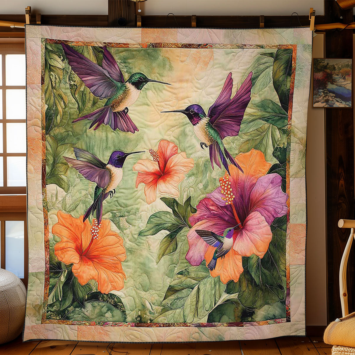 Sunset Hummingbird WN0811004CL Quilt