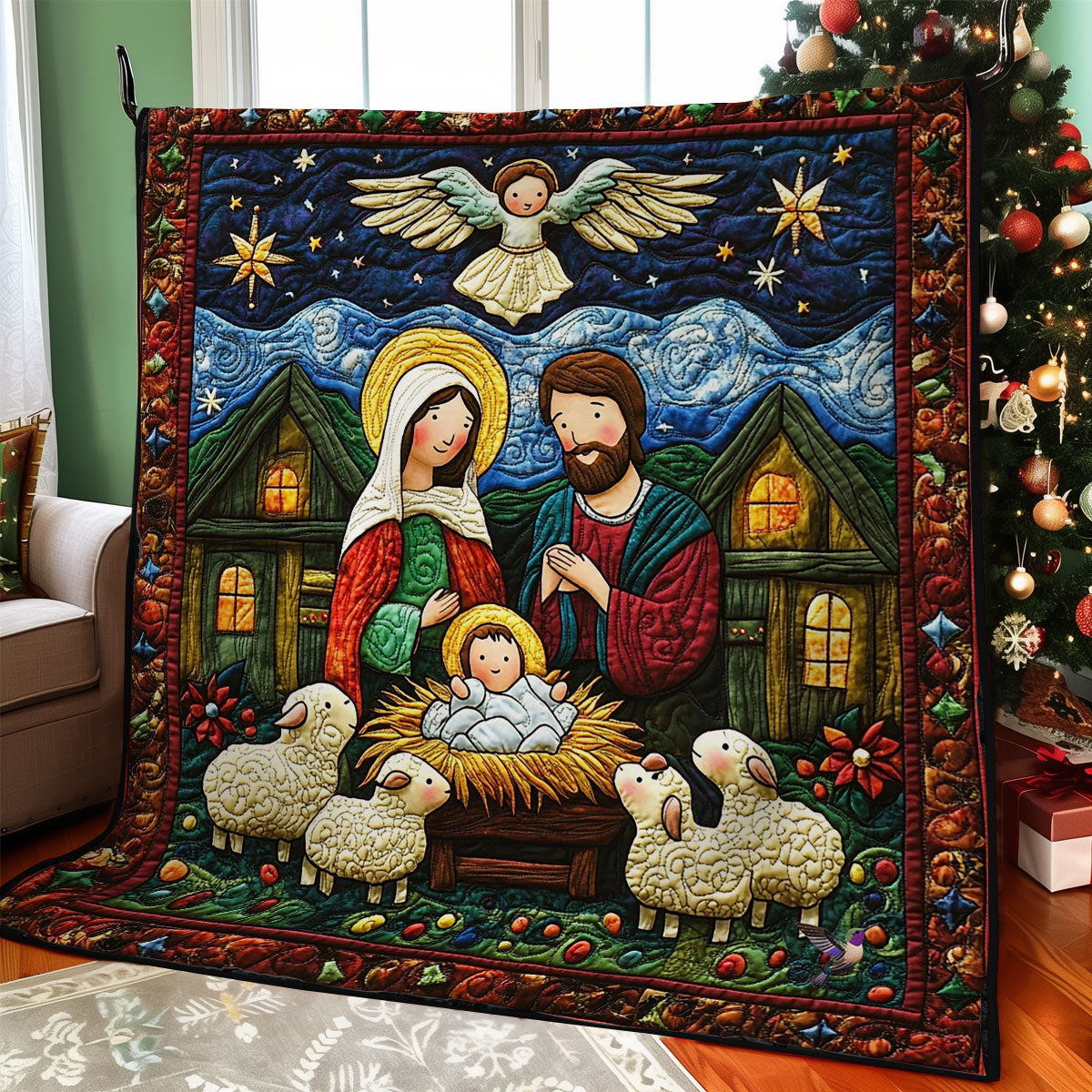 Christmas Of Holy Family WY1411022CL Quilt