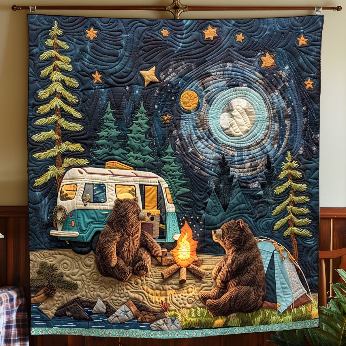 Bear Family Camping WP0609002CL Quilt