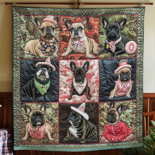 French Bulldogs Cheerful WN1209032CL Quilt