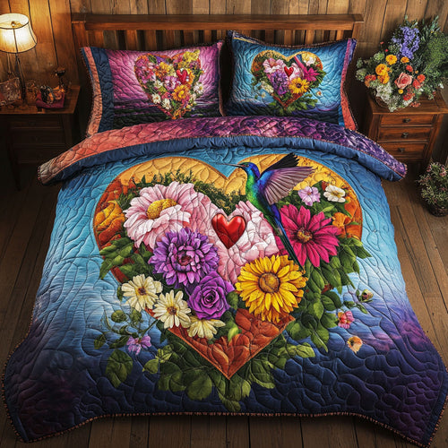 Hummingbird Heart Flower WT0703069CL Duvet Cover Set
