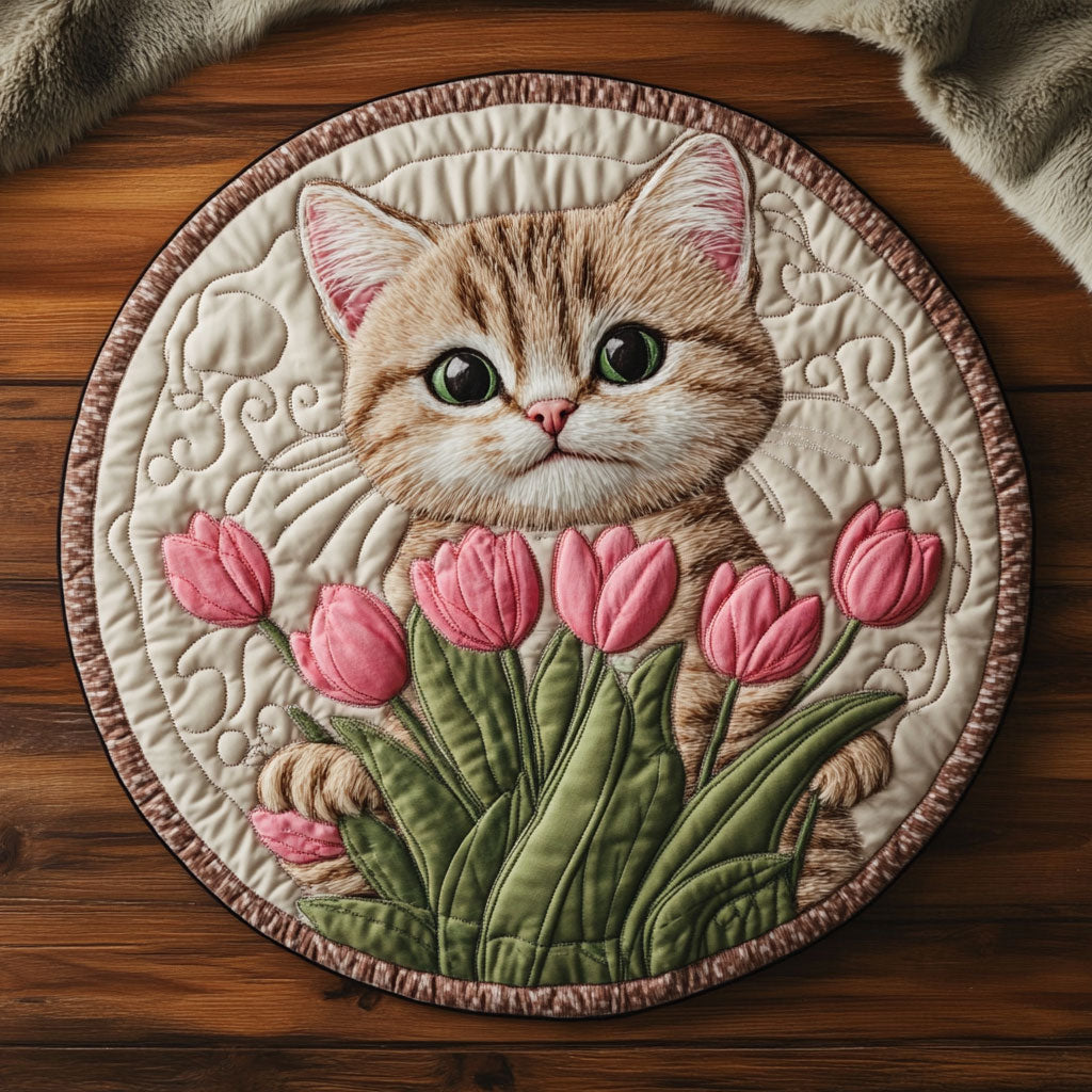 Cat And Tulip CP2105009CL Quilted Round Mat