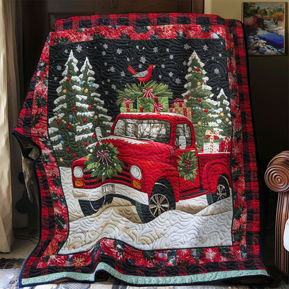 Festive Red Truck Journey WN1109006CL Quilt