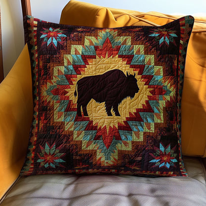 Native American Bison WJ0410033CL Quilt Pillow Case