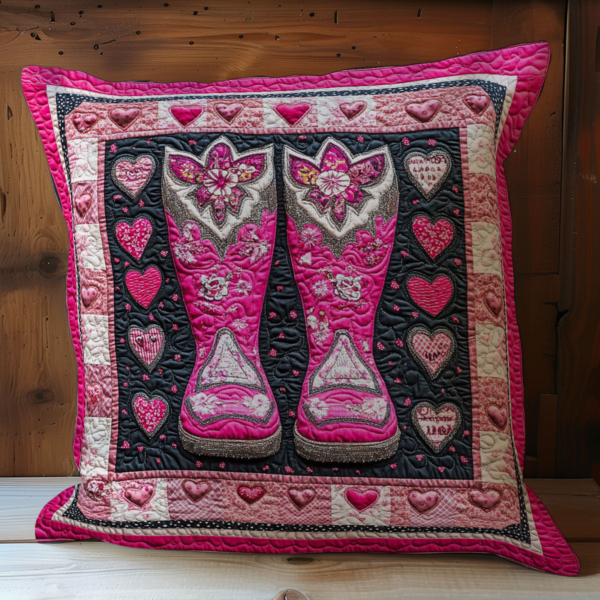 Valentine Cowboy Boots WY2701059CL Quilt Pillow Case