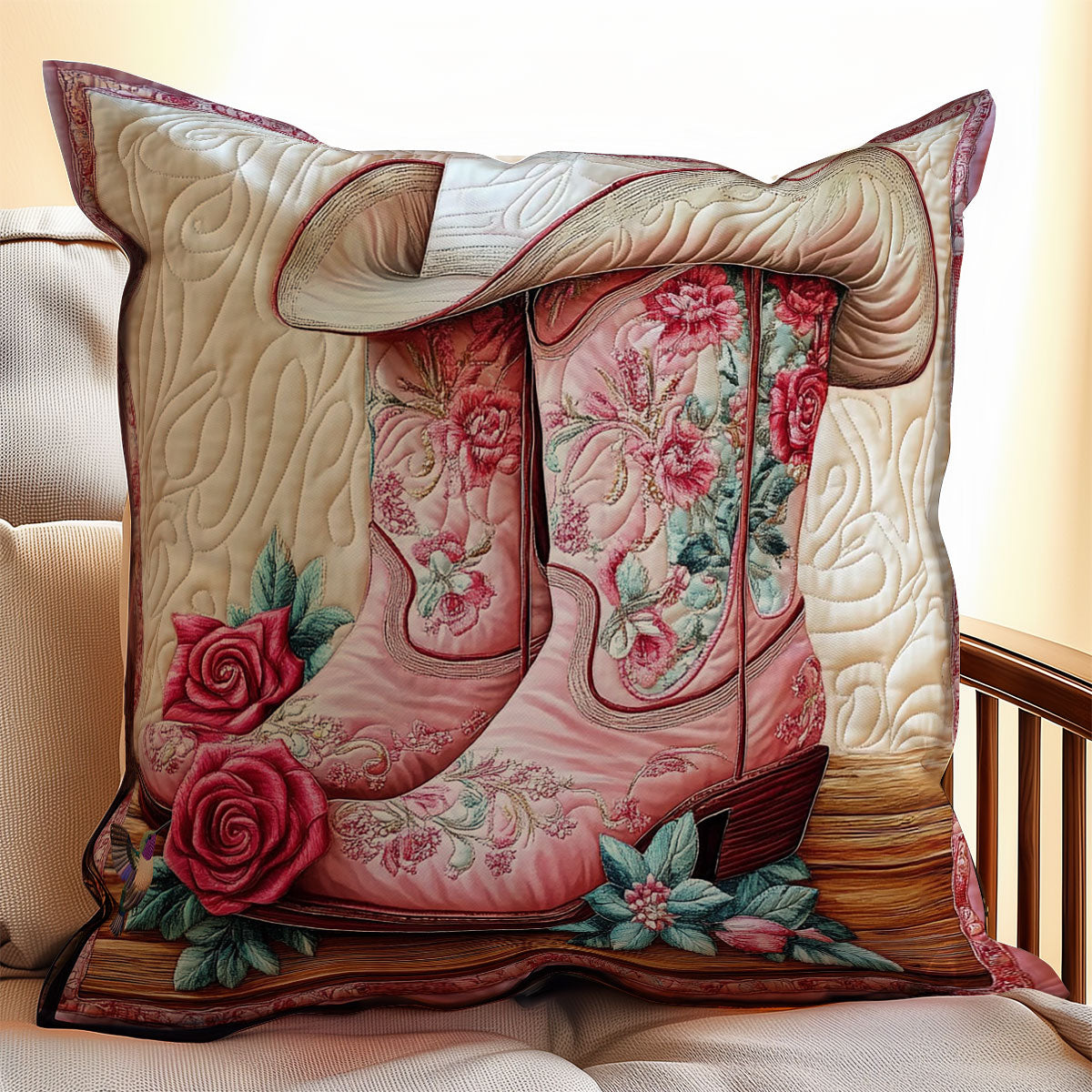 Pink Cowboy Horse WY0612089CL Quilt Pillow Case