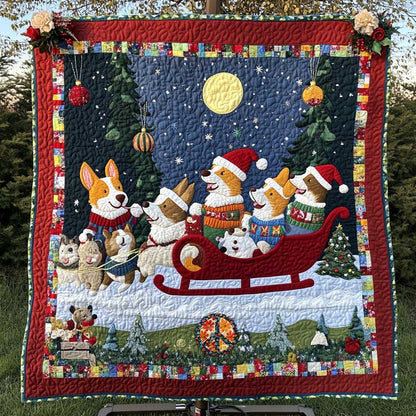 Corgi Sleigh Team WN1010057CL Quilt
