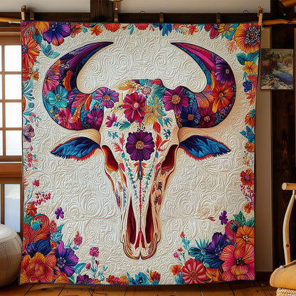 Hippie Cow Skull WY0801032CL Quilt