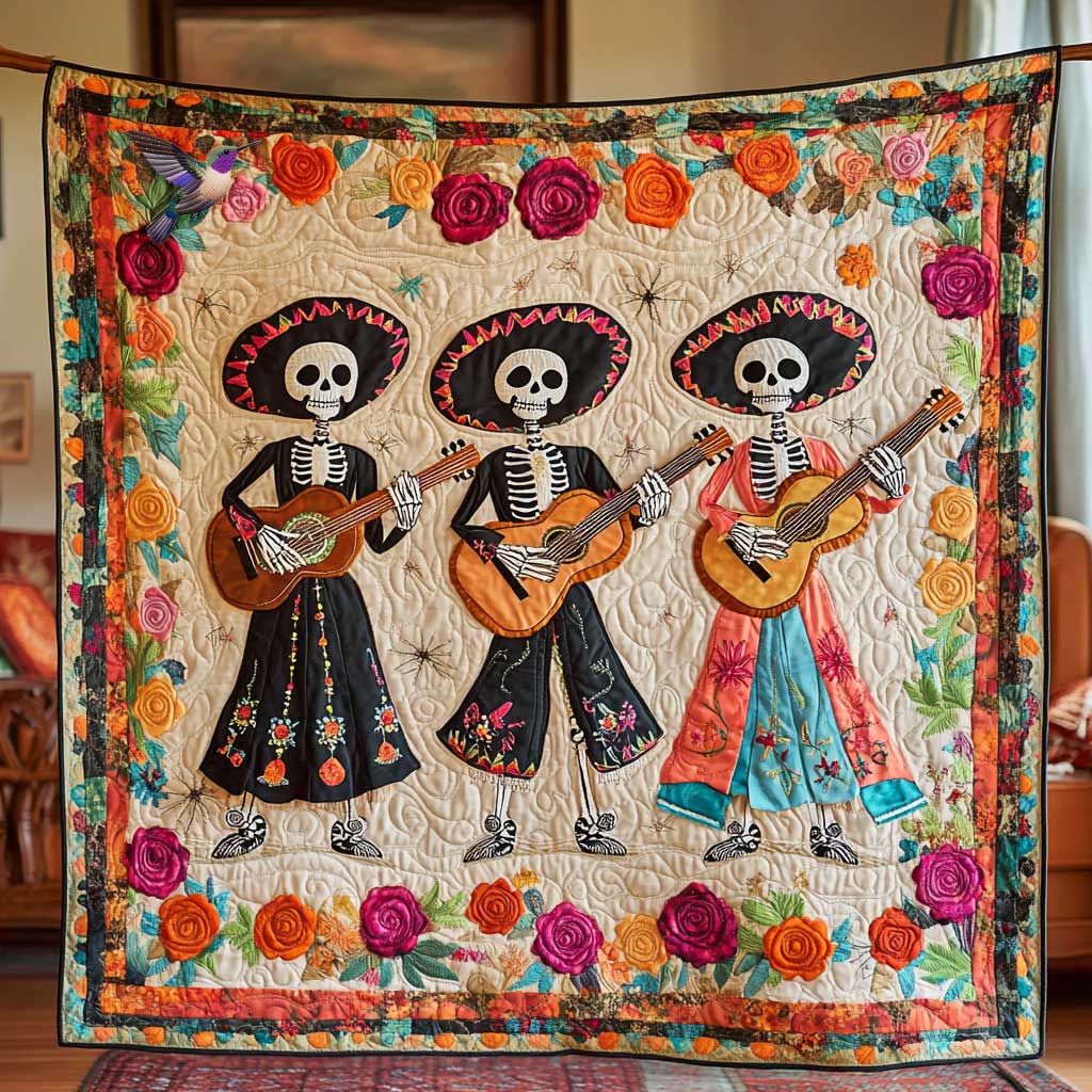 Day Of The Dead Mariachi Trio WN2610031CL Quilt