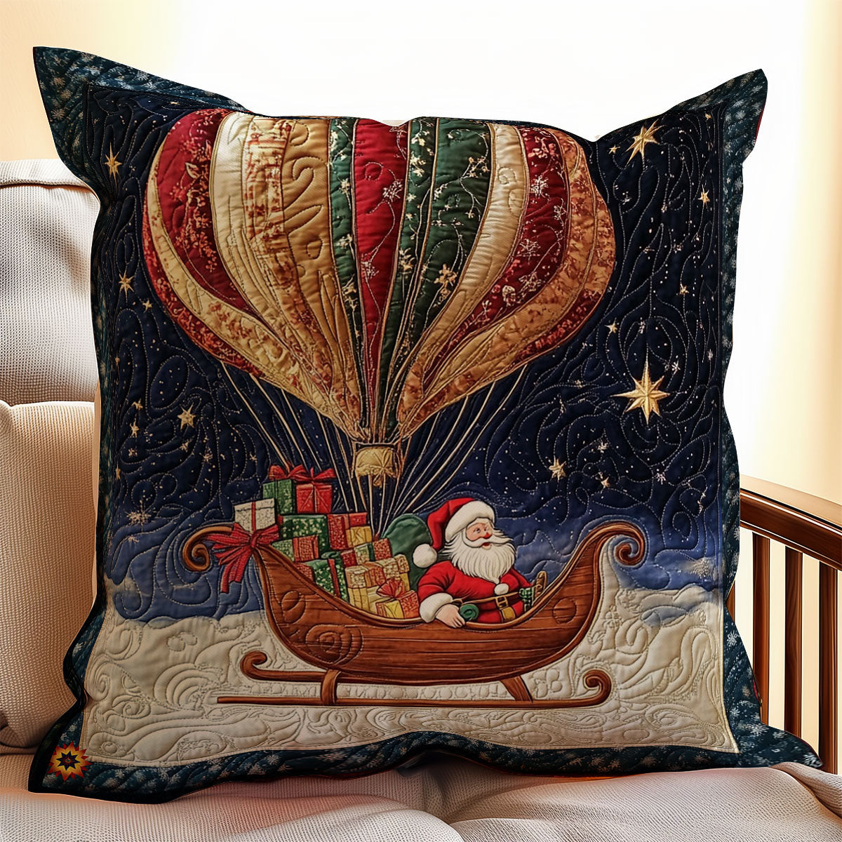 Xmas Hot Air Balloon WY0312115CL Quilt Pillow Case